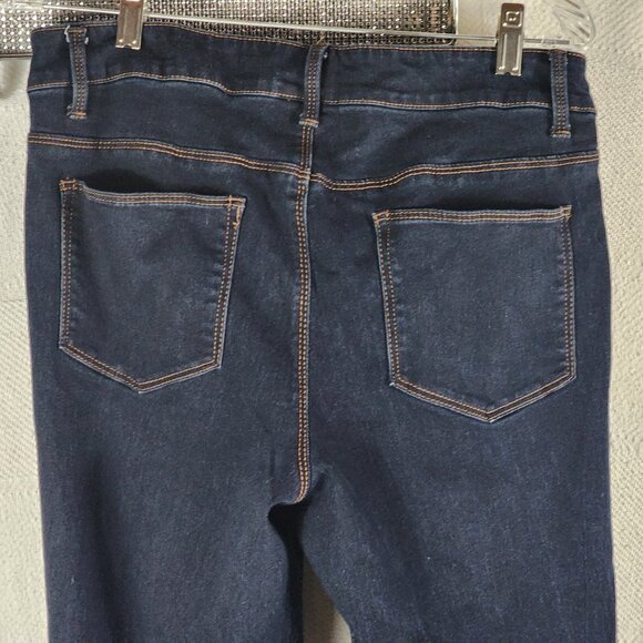 Faded Glory Dark Wash Cotton Poly Rayon Span Mid Rise Stretch Slim Jeans Sz 14A - Picture 12 of 16